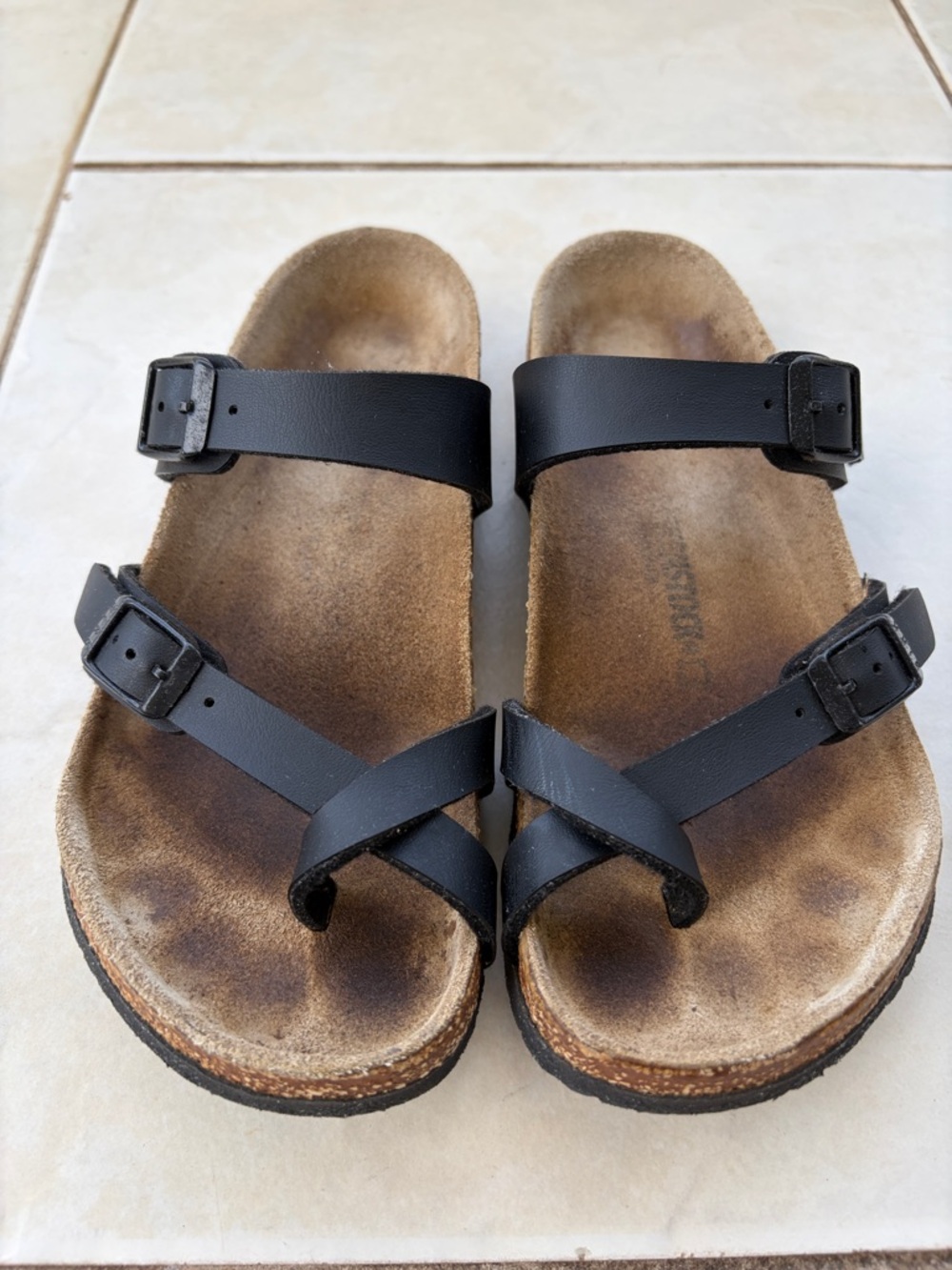 Birkenstock Black Leather Mayari Thong Sandal